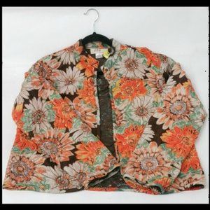 SOLD Anu 100% Silk Floral Embroidered Jacket Coat Med